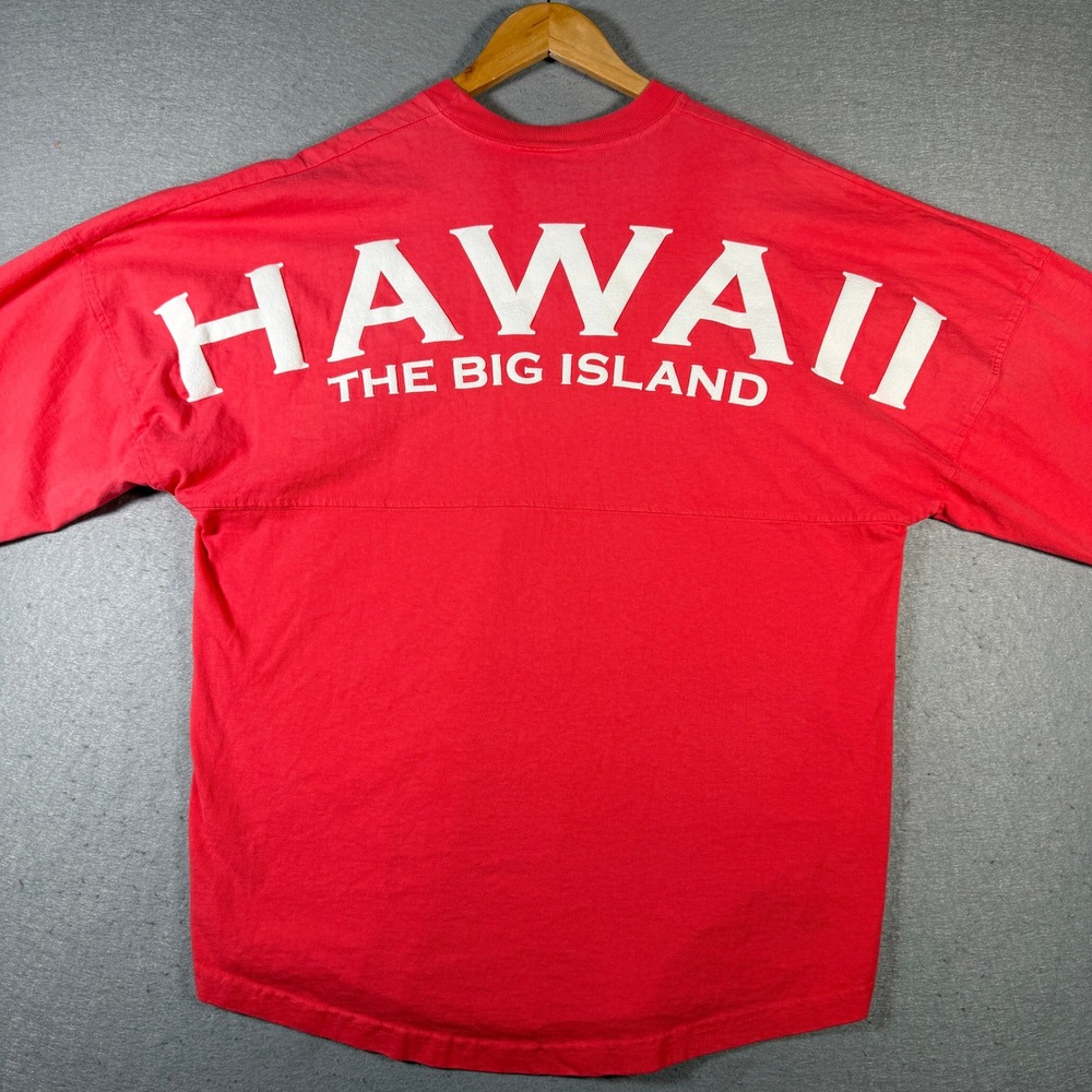 Hawaii The Big Island Spirit Jersey Long Sleeve Graphic T Shirt Mens Medium Red